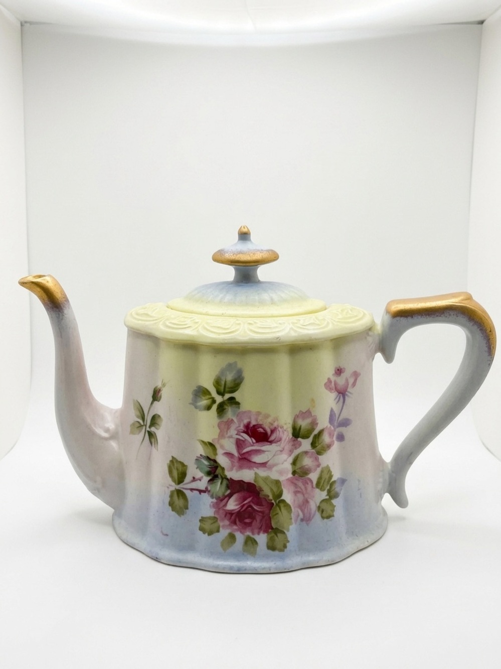 Derby Vintage Mid-Century Derby Japan Floral Teapot Wall Pocket Kitchen Decor